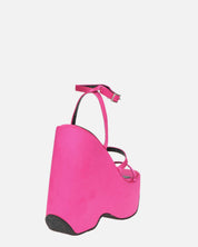 MARIMAR - sandali con zeppa in lycra fucsia