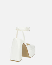 ELEANOR - scarpe bianco chiuse in punta con tacco e cinturino
