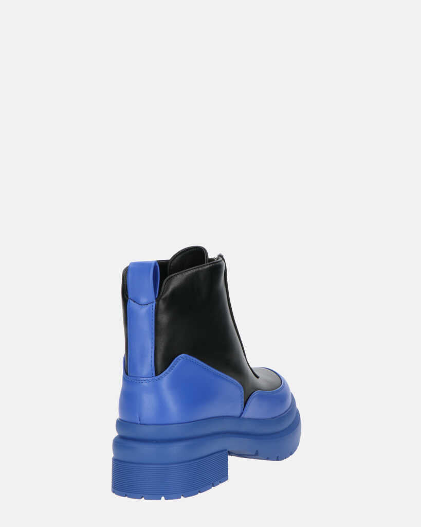 CHRISTIANE - chaussures bleues à glissière en PU