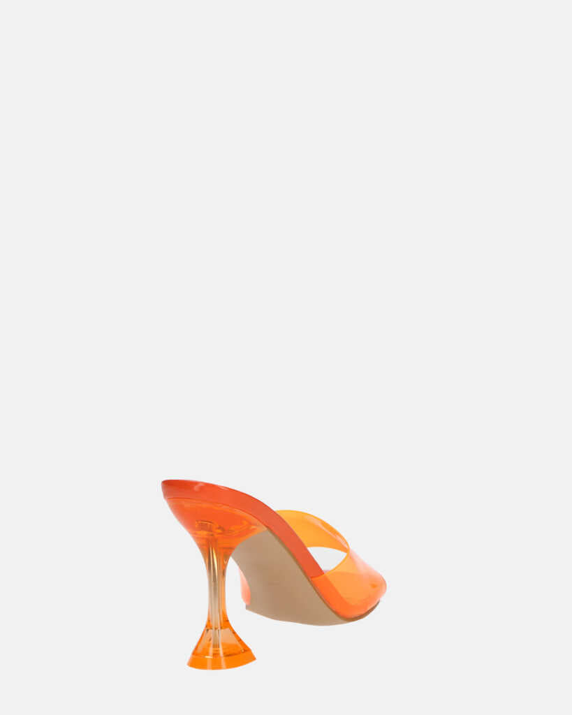 FIAMMA - sandalo con tacco in perspex arancio con suola in PU