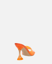 FIAMMA - sandalo con tacco in perspex arancio con suola in PU