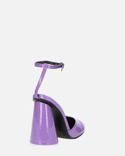 MAYBELLE - sandali in glassy viola con tacco cilindrico