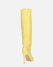 LOLY - stivale con tacco in pitonato giallo