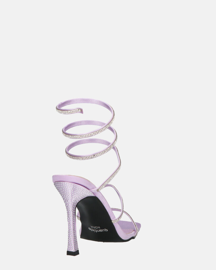 NORA - tacchi alti con spirale viola con gemme