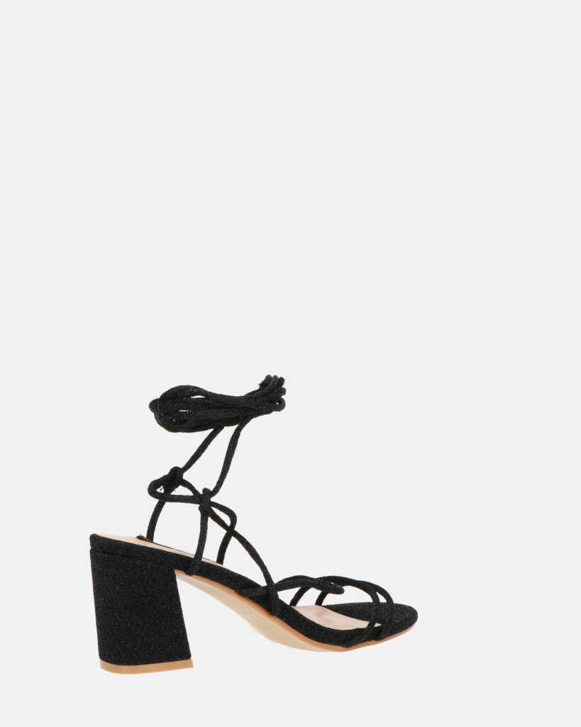 TALIA - sandales à talons en glitter noires