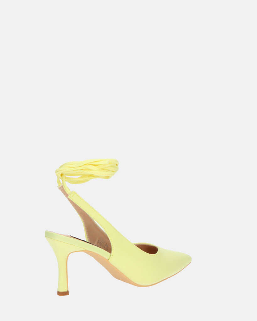 IOLE - escarpins talons aiguille lycra jaune
