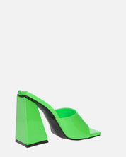 KAMELYA - scarpe con tacco squadrato in glassy verde