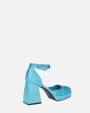VIDA - scarpe con tacco squadrato in satin blu