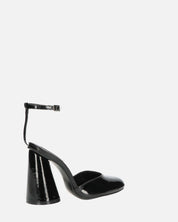 MAYBELLE - sandali in glassy nero con tacco cilindrico