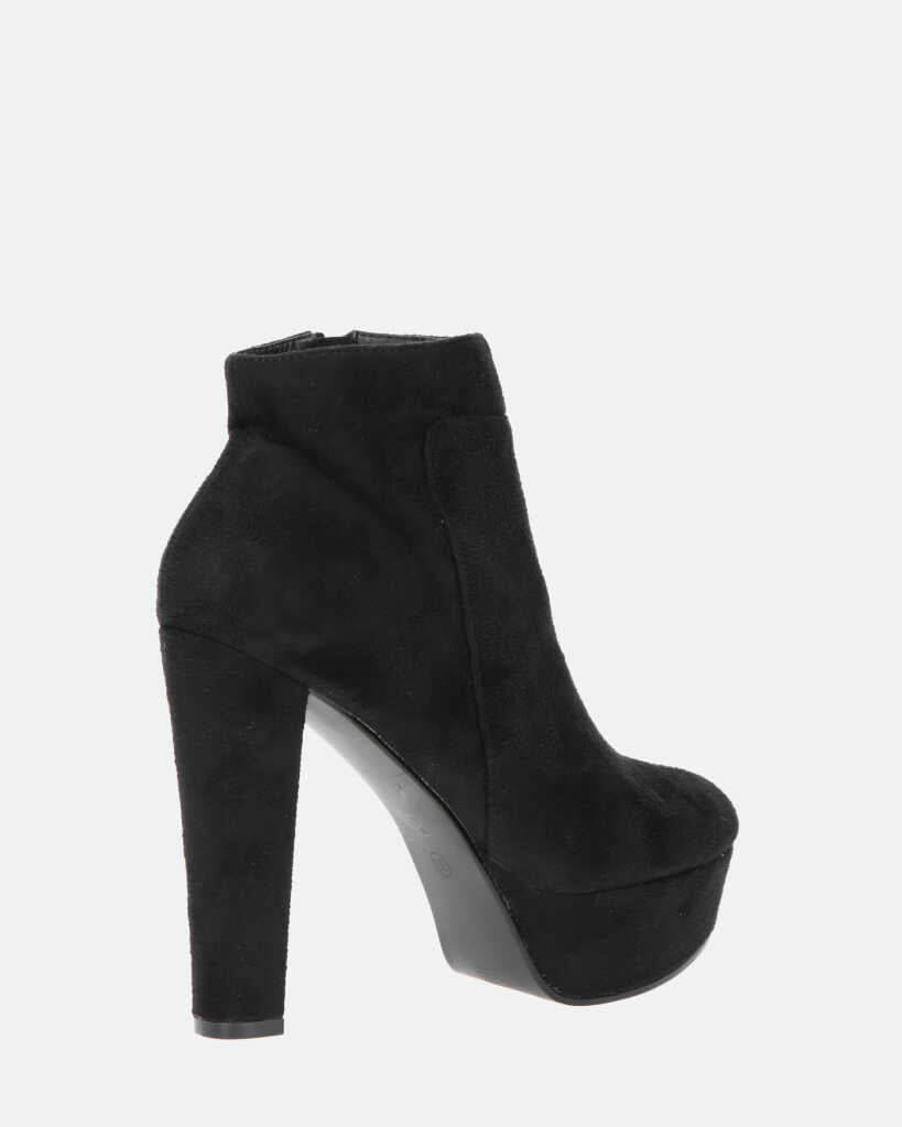 KYRA - stivaletto con tacco in camoscio nero