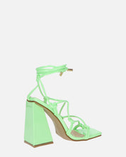 NURAY - sandali con tacco alto in glassy verde con lacci