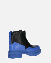 CHRISTIANE - chaussures bleues à glissière en PU