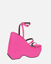 MARIMAR - sandali con zeppa in lycra fucsia