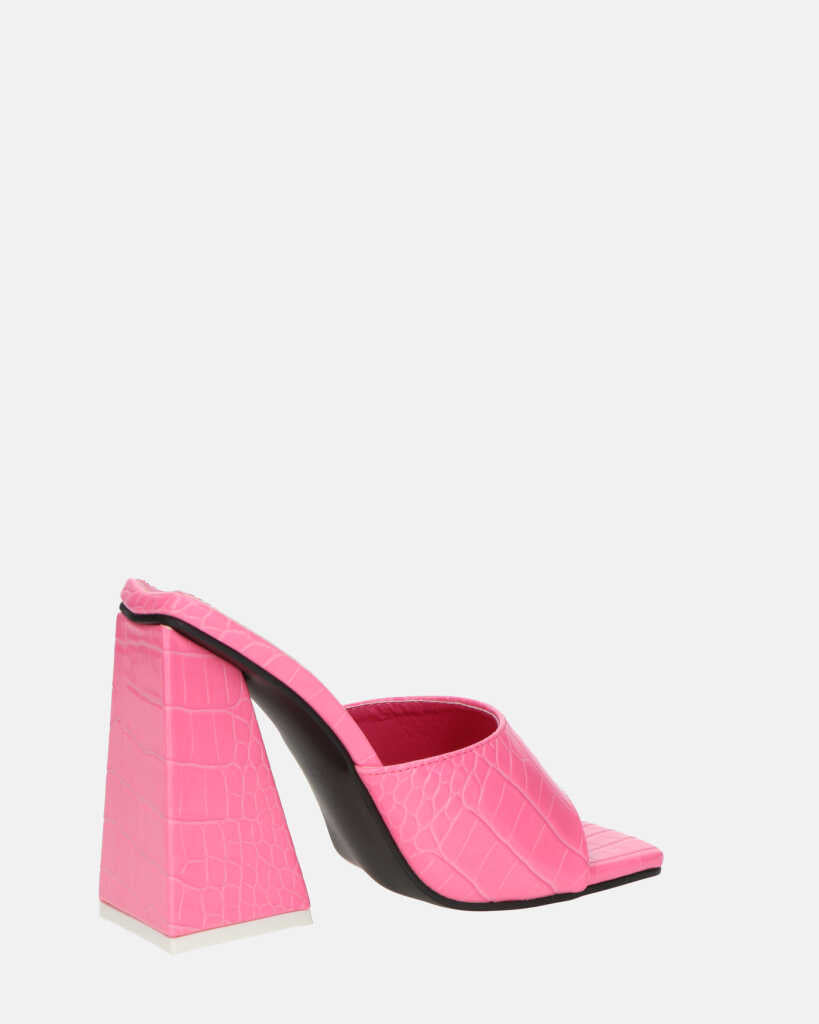 BUKET - sandali con tacco in rosa coccodrillo