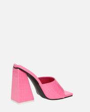 BUKET - sandali con tacco in rosa coccodrillo