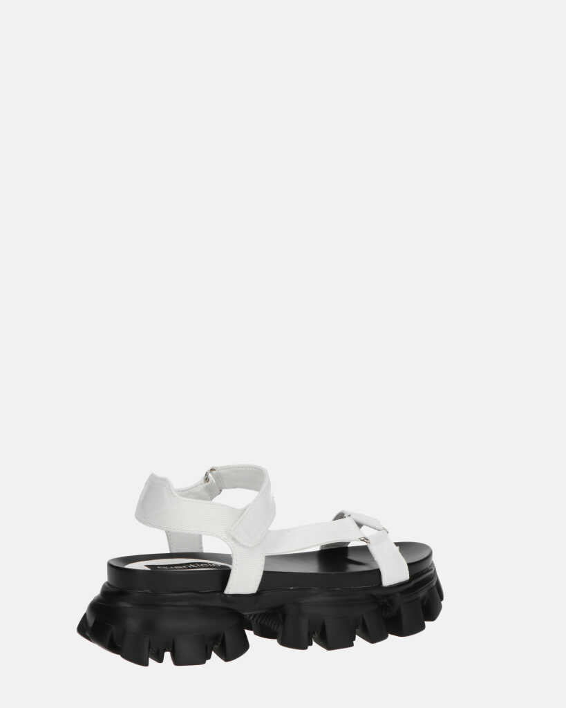 JENNY - sandali bianchi con chiusura in velcro