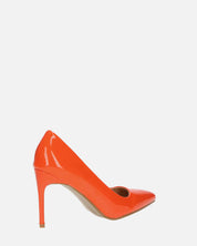 PORSHA - decolette in glassy arancione con tacco a spillo