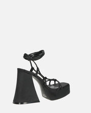 LORINA - sandali con tacco e platform in lycra nero