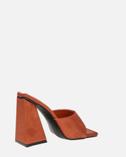 KAMELYA - sandali con tacco squadrato in lycra color rame