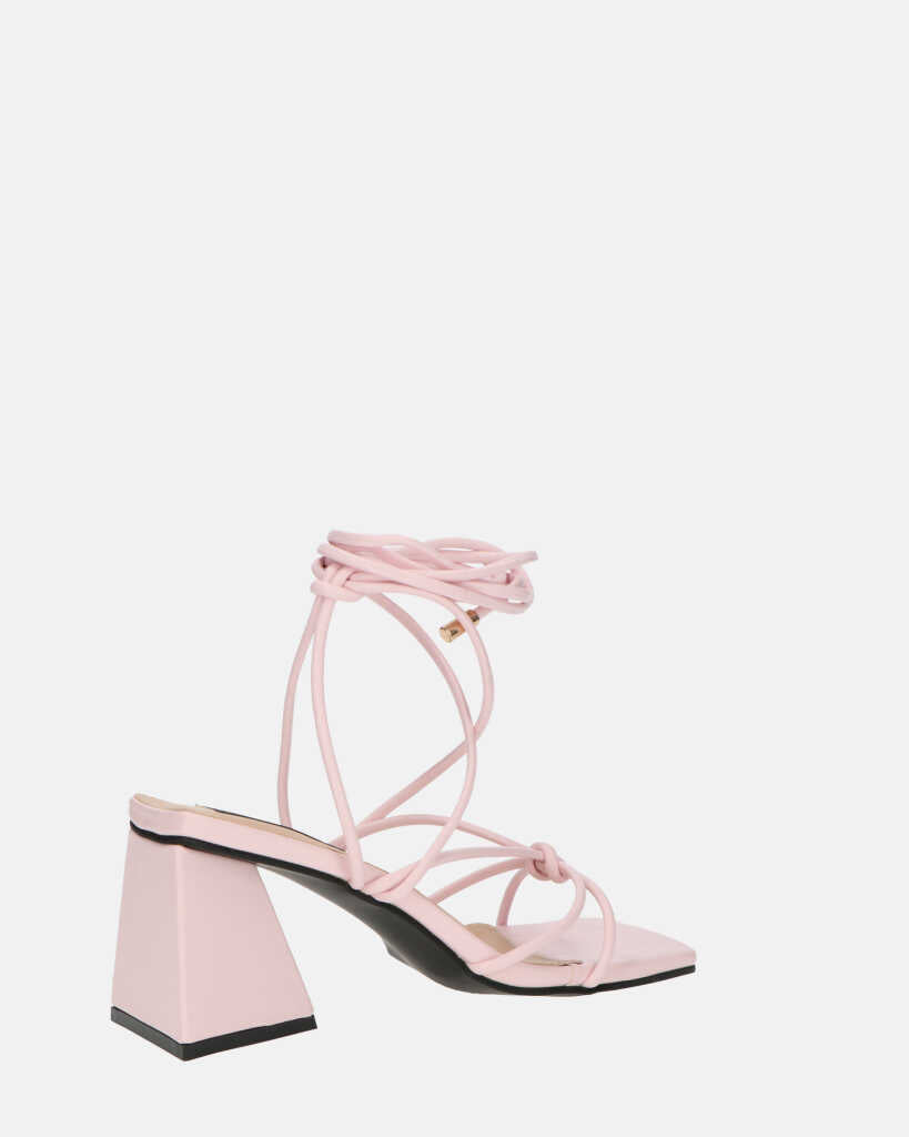 MELISA - sandali con lacci in ecopelle rosa