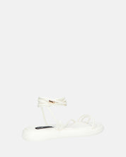 LACEY - sandali infradito bassi bianchi con lacci
