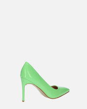 PORSHA - decolette in glassy verde con tacco a spillo