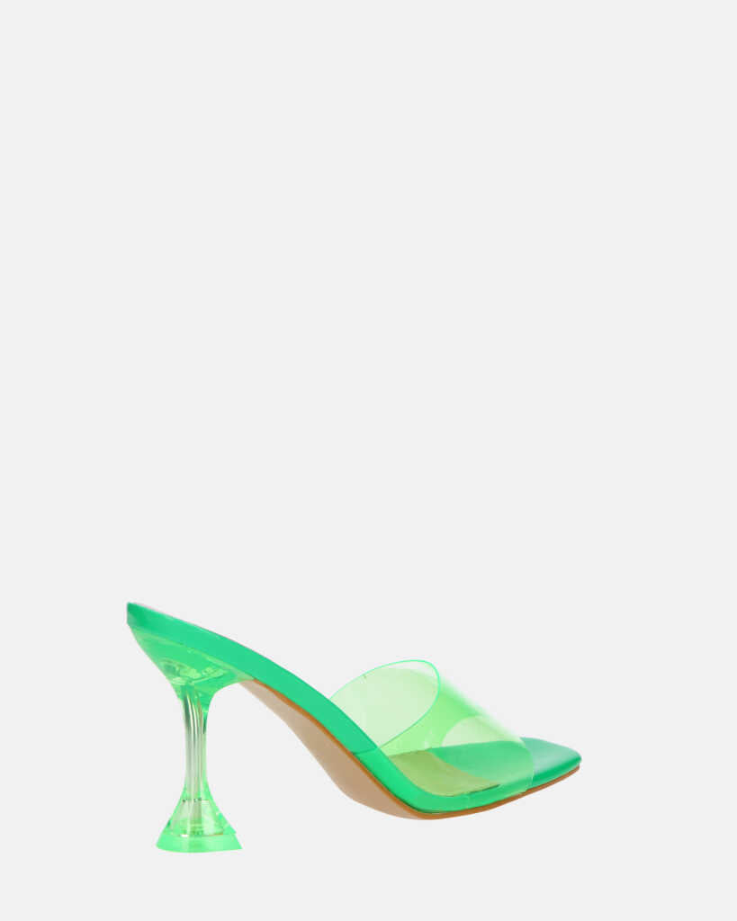 FIAMMA - sandalo con tacco in perspex verde con suola beige