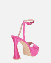 MARZIA - escarpins à talon carré en lycra fuchsia avec bride