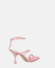 RAHA - sandali in glassy rosa con gemme