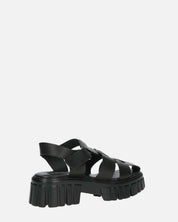 MACKENZIE - sandali platform con cinturini in ecopelle nera