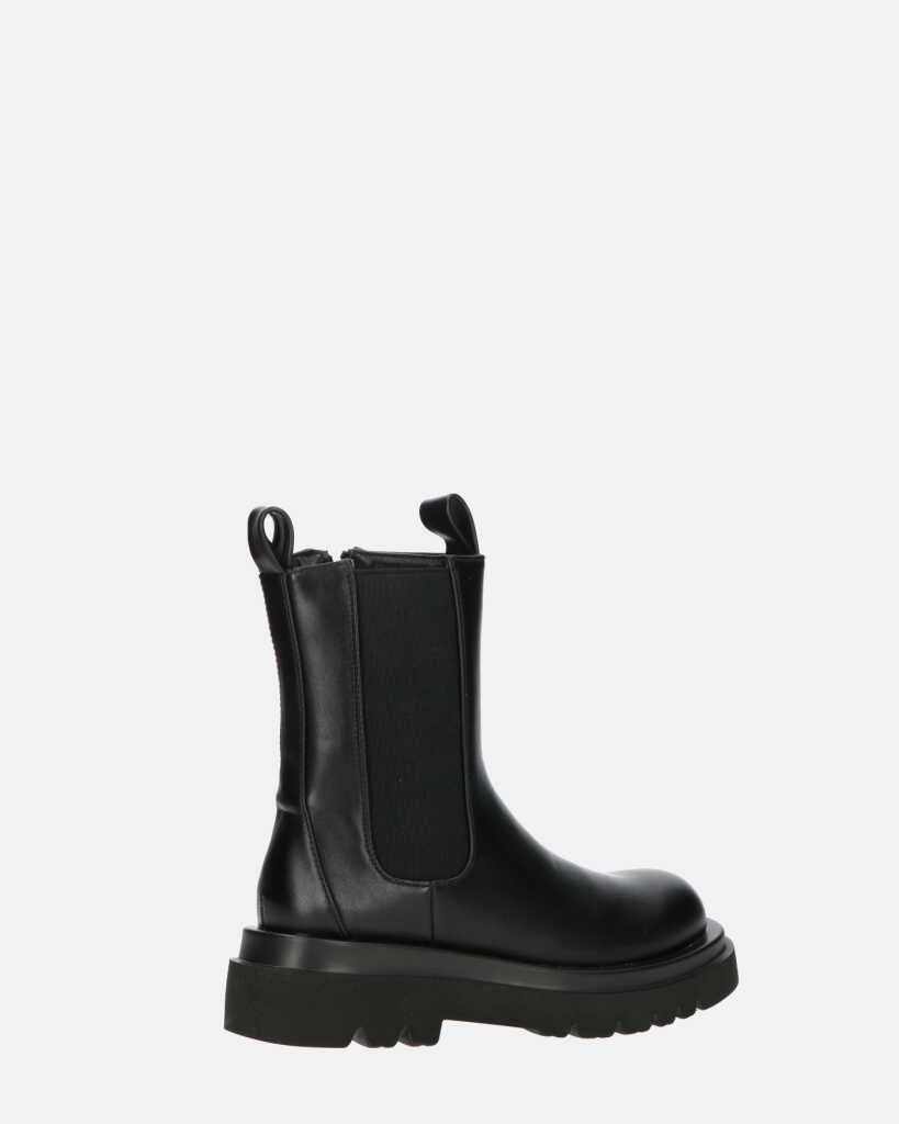 FEBE - chaussures noires avec élastique en simili cuir