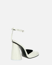 MAYBELLE - sandali in glassy bianco con tacco cilindrico