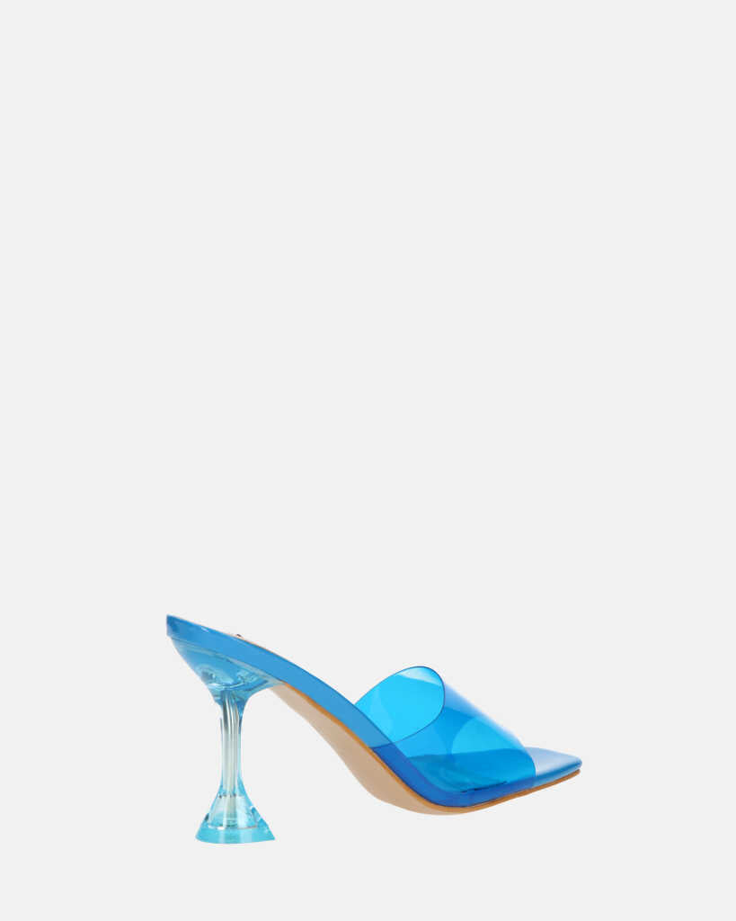 FIAMMA - sandale à talon en plexiglas bleu avec semelle en PU