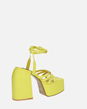 GILDA - sandali con tacco in ecopelle gialla con lacci