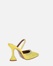 PERAL - scarpa con tacco in glitter giallo con gemme