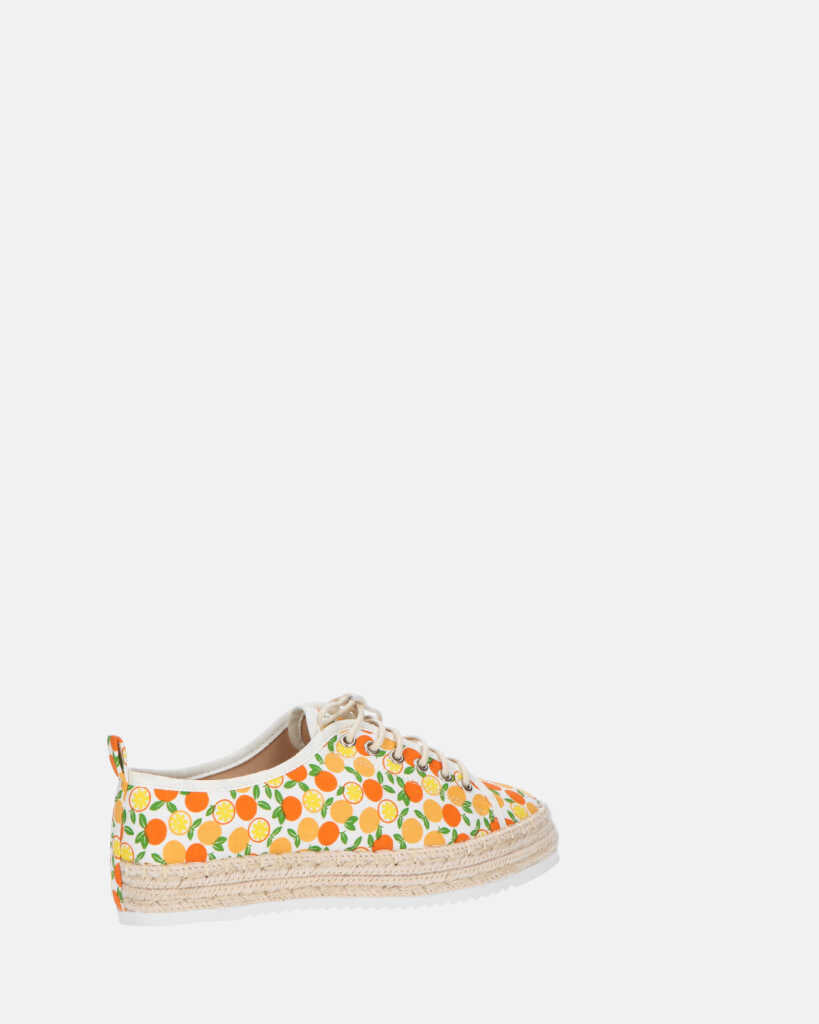 CHALICE - espadrille en imprimé orange