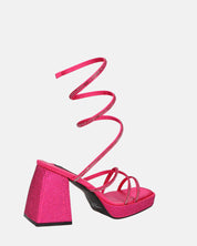 AZUKA - sandales fuchsia à talon et spirale