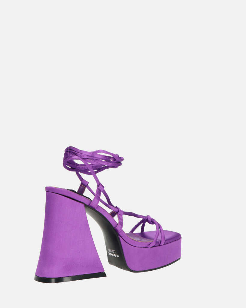 LORINA - sandali con tacco e platform in lycra viola