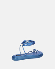 LACEY - sandali infradito bassi blu con lacci