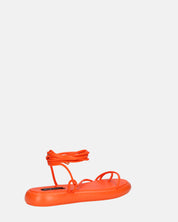 LACEY - sandali infradito bassi arancione con lacci