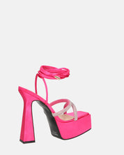 BIRGIT - sandali il satin fucsia con gemme