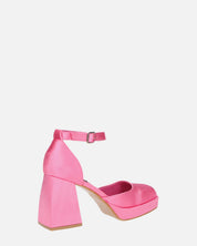 VIDA - scarpe con tacco squadrato in satin rosa