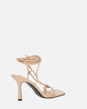 DOLLY - tacco a spillo beige con lacci
