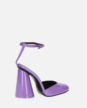 MAYBELLE - sandali in glassy viola con tacco cilindrico
