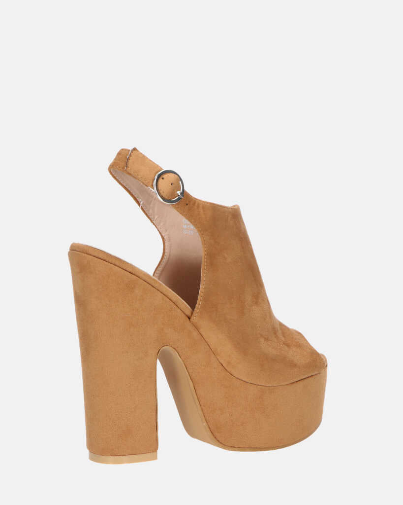 MYRA - sandales à plateforme à talons en beige