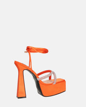 BIRGIT - sandali il satin arancione con gemme