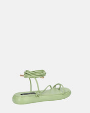 LACEY - sandali infradito bassi verdi con lacci