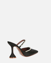 PERAL - scarpa con tacco in nero lycra con gemme
