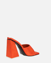 KAMELYA - escarpins talon carré lycra orange