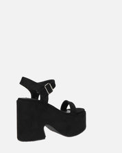ALBA - tacco platform in camoscio nero